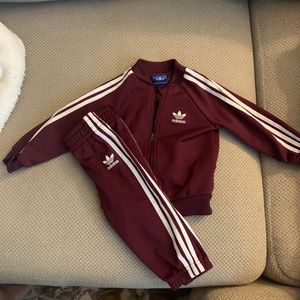 Baby 6-9 month adidas set maroon color